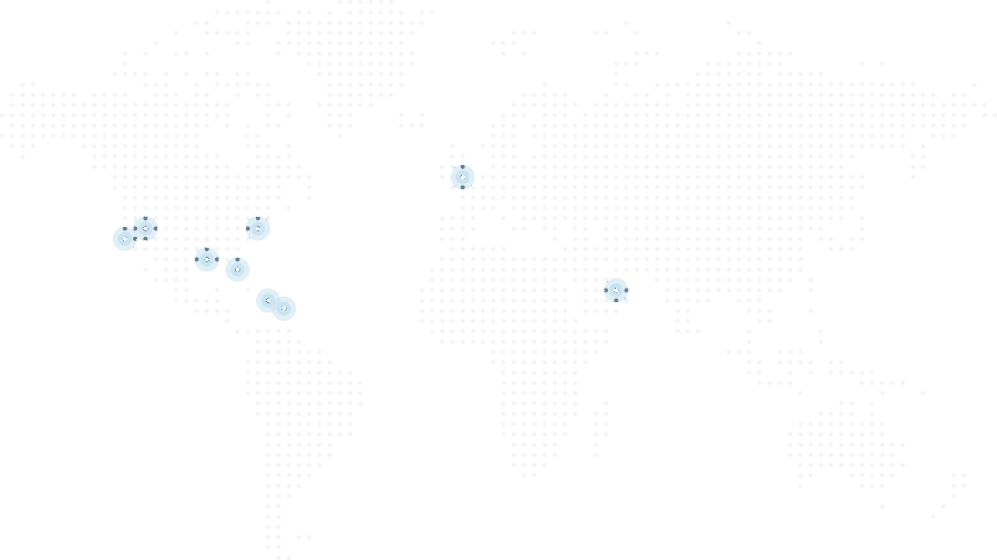 Burkard Group's global reach, marked on a world map